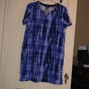 Blue tye-dye dress